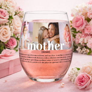 Moderne individuelle Definition von Mutter Foto Weinglas Ohne Stiel