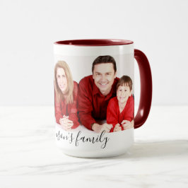 Moderne individuelle Familienfoto- & Text- Tasse