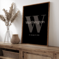 Moderne individuelle Familiennachnamen-Wandkunst E
