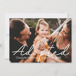 Moderne individuelle Foto-Kind-Adoptionsankündigun Karte