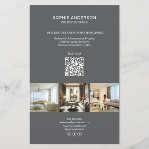Moderne individuelle Foto-QR-Grau professionell Ge Flyer