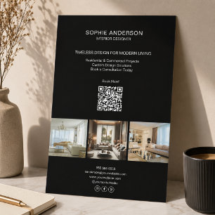 Moderne individuelle Foto-QR-Schwarz professionell Flyer