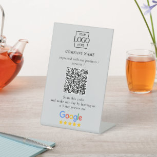 Moderne individuelle Google Bewertungen QR-Code Fi Sockelschild