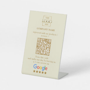 Moderne individuelle Google Bewertungen QR-Code Fi Sockelschild