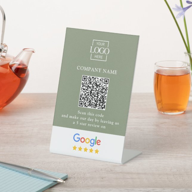 Moderne individuelle Google Bewertungen QR-Code Fi Sockelschild (In SItu)