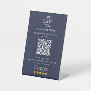 Moderne individuelle Google Bewertungen QR-Code Fi Sockelschild
