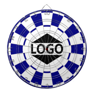 Moderne individuelle Logobilder in Blau und Weiß Dartscheibe