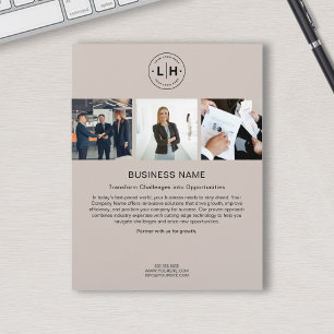 Moderne individuelle Logofotos beige Unternehmensg Flyer