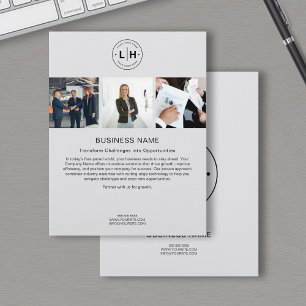 Moderne individuelle Logofotos graue Unternehmensg Flyer