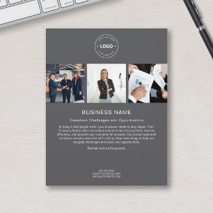Moderne individuelle Logofotos graue Unternehmensg Flyer