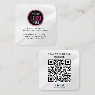 Moderne individuelle Logos und QR-Codes Quadratische Visitenkarte