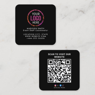 Moderne individuelle Logos und QR-Codes Quadratische Visitenkarte