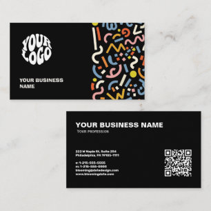 Moderne individuelle Logos und Scannen Sie den QR- Visitenkarte