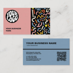 Moderne individuelle Logos und Scannen Sie den QR- Visitenkarte