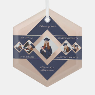 Moderne individuelle Mehrbild-Roséblaue Abschlussf Ornament Aus Glas