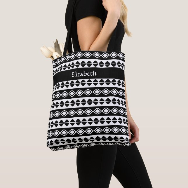 Moderne individuelle Monogramm-Initialen Stylisch  Tasche (Von Nahem)