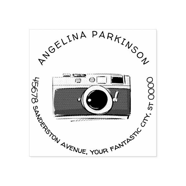 Moderne Individuelle Name-Logo-Camera-Rücksendeadr Gummistempel (Prägung)