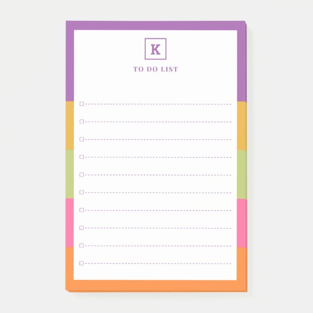 Moderne Individuelle Name-Monogramm-Schüler zu erl Post-it Klebezettel (Vorderseite)