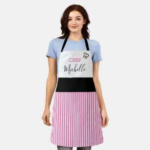 Moderne individuelle personalisierte Köchin rosa g Schürze