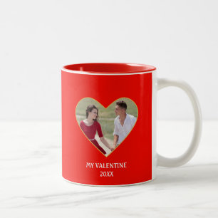 Moderne individuelle Valentinsgruß-Kunde-Foto & He Zweifarbige Tasse