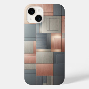 Moderne industrielle metallische Blockmuster-Kupfe Case-Mate iPhone 14 Hülle