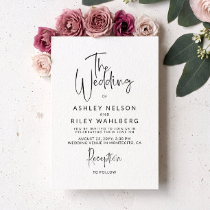 Moderne informelle Typografie-Hochzeit Einladung