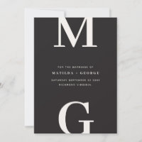Moderne Initialen fett grafische Typografie Hochze