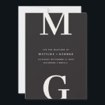 Moderne Initialen kühn grafische Typografie Hochze Save The Date<br><div class="desc">Moderne Initialen fett grafische Typografie Hochzeit speichern die Datumskarte. Mit moderner,  eleganter Typografie und gestreiftem Backer-Design. Farben können individuell angepasst werden.</div>