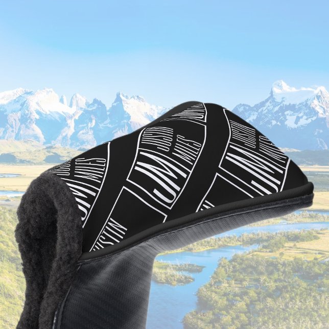 Moderne Initialen mit Name Monogram Muster Golf Headcover (Von Creator hochgeladen)