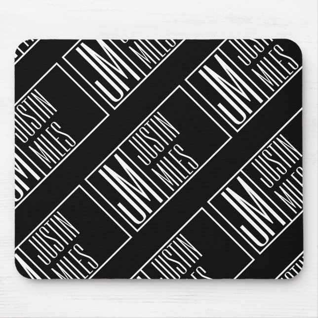 Moderne Initialen mit Name Monogram Muster Mousepad (Vorne)