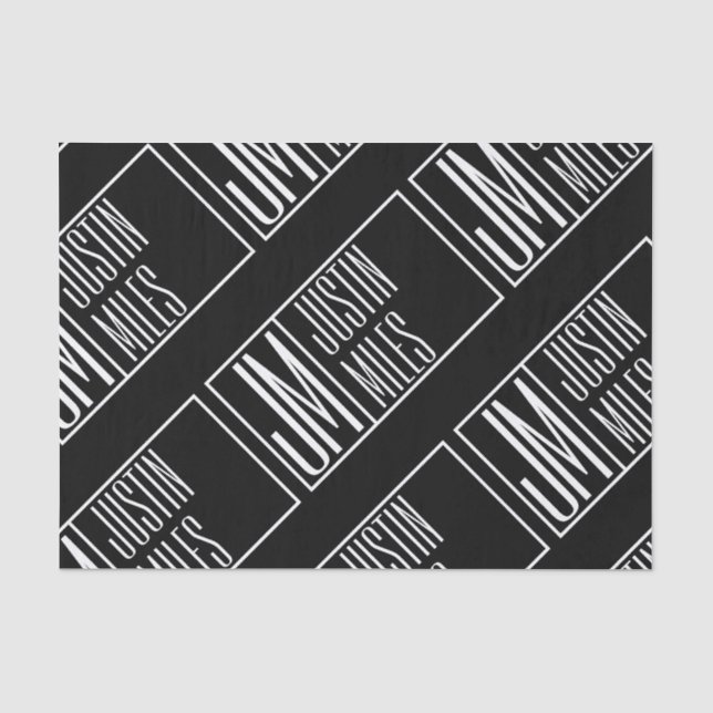 Moderne Initialen mit Namensmonogramm-Muster Seidenpapier (Vorderseite)