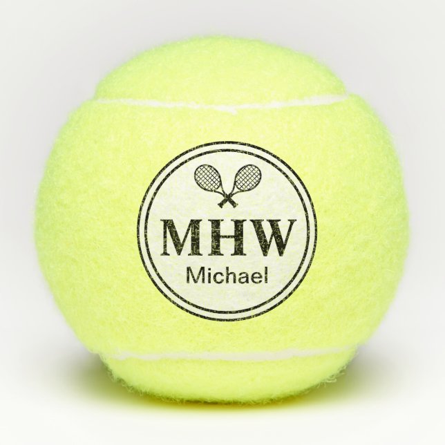 Moderne Initialen Tennisbälle (Vorderseite)