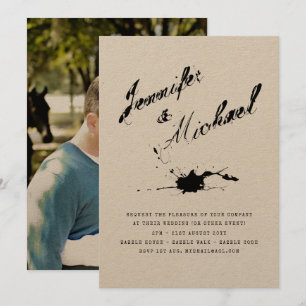Moderne INK Typografie FOTO Paare Einladung