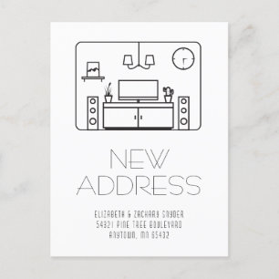 Moderne Innenraum Schwarz Weiß Neue Adresse Postka Postkarte