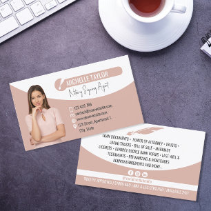 Moderne Insert Foto Notary Signing Agent Loans Visitenkarte
