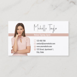 Moderne Insert Foto Notary Signing Agent Loans Visitenkarte