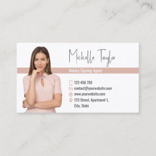 Moderne Insert Foto Notary Signing Agent Loans Visitenkarte