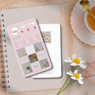 Moderne Instagram-Fotocollage Rosa Visitenkarte