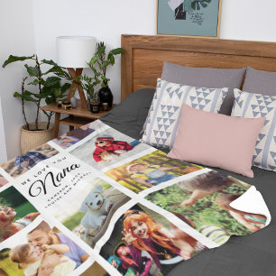 Moderne Instagram Nana Foto Collage Oma Familie Fleecedecke