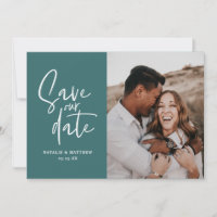 Moderne invitation de mariage florale photographiq