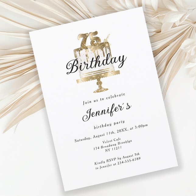 Moderne invitation élégante pour 75 ans (Créateur téléchargé)