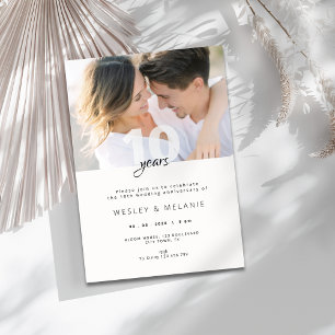 Moderne invitation pour 10 ans de mariage avec pho