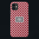 Moderne iPhone-Initialen (grau/rot) Case-Mate iPhone Hülle<br><div class="desc"></div>