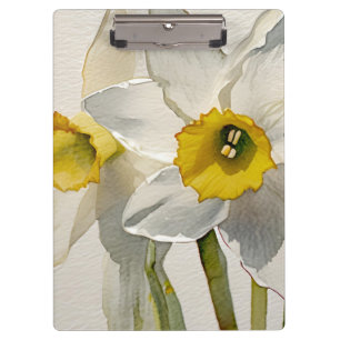 Moderne Iris-Aquarell-Blumen Klemmbrett
