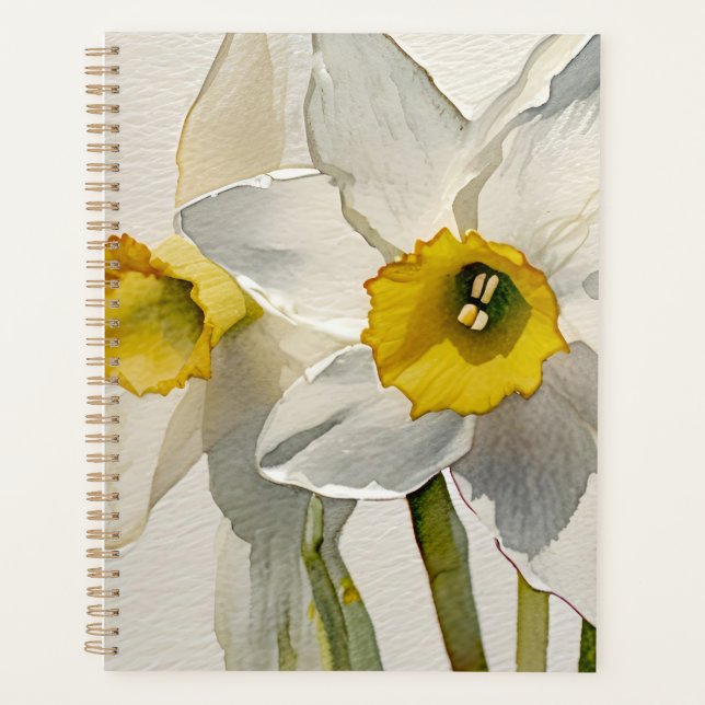 Moderne Iris-Aquarell-Blumen Planer (Vorderseite)