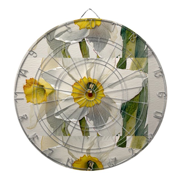 Moderne Iris-Aquarellblumen  Dartscheibe (vorne)