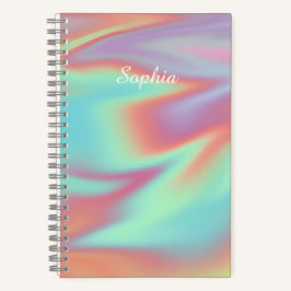 Moderne irisierende holografische Aura-Name Notizbuch