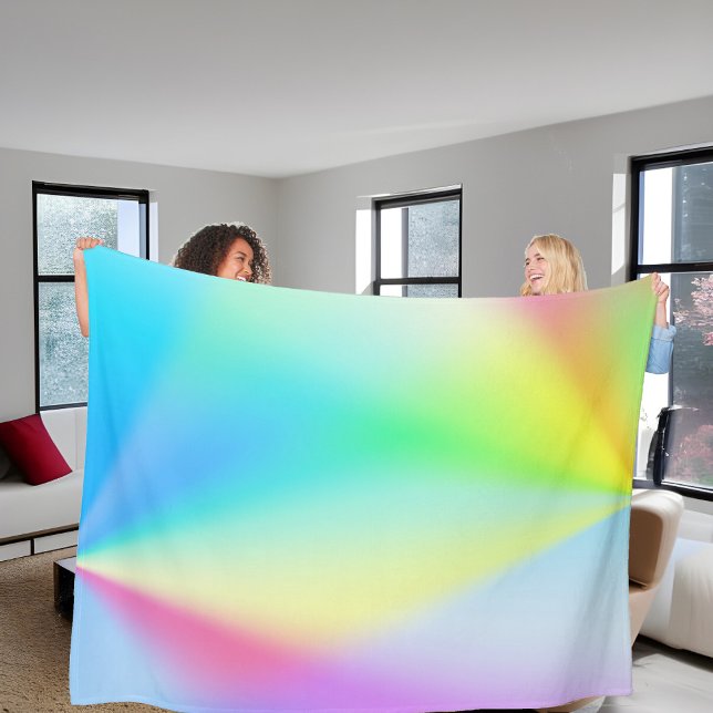 Moderne irisierende pastellfarbene Regenbogenfarbe Fleecedecke (Von Creator hochgeladen)