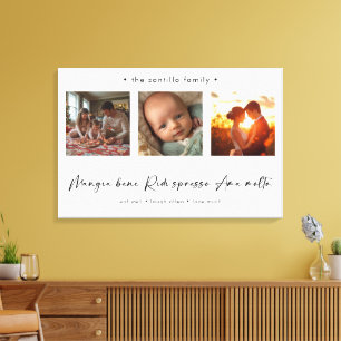 Moderne italienische Foto-Collage Mangia Bene Leinwanddruck