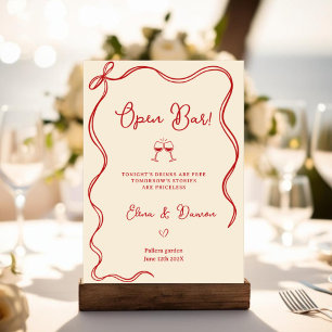 Moderne italienische Open-Bar-Hochzeitstafel Poster